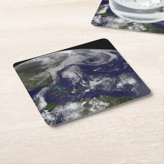 熱帯性低気圧カティア、リー、マリア、ネイト。 スクエアペーパーコースター (アングル)