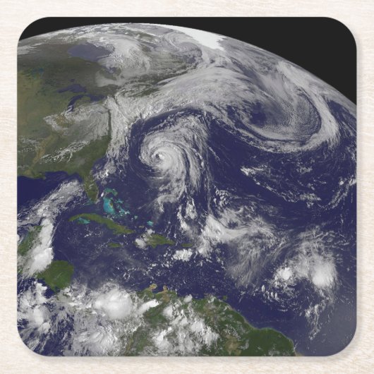 熱帯性低気圧カティア、リー、マリア、ネイト。 スクエアペーパーコースター (正面)