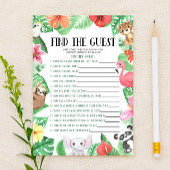 熱帯性動物がゲストの赤ちゃんシャワーゲームを見つける 便箋