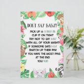 熱帯性動物が赤ちゃんシャワーのゲームを言わない 便箋 (スタンド正面)