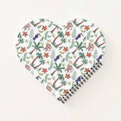 熱帯性動物のシームレスパターンのマカオとサル ノートブック (裏面)