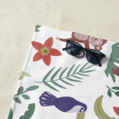 熱帯性動物のシームレスパターンのマカオとサル ビーチタオル (インサイチュ)