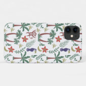 熱帯性動物のシームレスパターンのマカオとサル Case-Mate iPhoneケース (裏面(横))