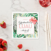 熱帯性卒業ルアウ(ハワイ式宴会)パーティー スタンダードカクテルナプキン (インサイチュ)
