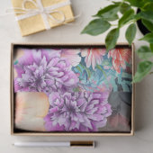 熱帯性大型ウミガメ&ウォータカラー花模様 薄葉紙 (ギフト)