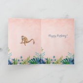 熱帯性少女の熱帯性動物 |グリーティングカード カード (内部)