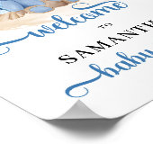 熱帯性少年テディベア赤ちゃんシャワー歓迎サイン ポスター (角)