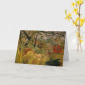 熱帯性嵐の中のトラ |アンリ・ルソー カード (黄色い花)