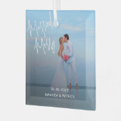 熱帯性新婚フォトスクリプ結婚したトとメリー ガラスオーナメント (正面左)