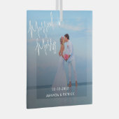 熱帯性新婚フォトスクリプ結婚したトとメリー ガラスオーナメント (正面右)