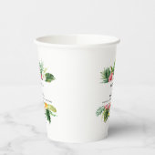 熱帯性明るい葉結婚の水色  紙コップ (左)