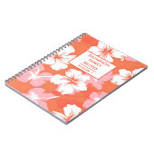 熱帯性桃ハイビスカスパーソナライズされたレシピ ノートブック (左側)