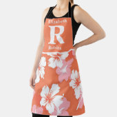 熱帯性桃ハイビスカスパーソナライズされた エプロン (インサイチュ)