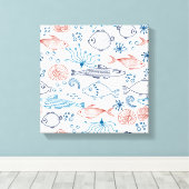 熱帯性海おもしろい魚の水中 キャンバスプリント (インサイチュ (ウッドフロア))