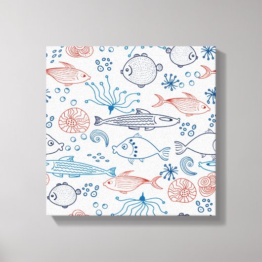 熱帯性海おもしろい魚の水中 キャンバスプリント (正面)