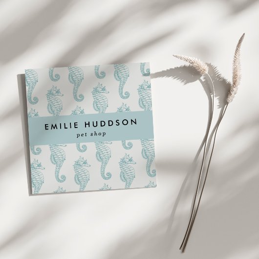 熱帯性海馬、魚屋、ペットショップ、水族館 スクエア名刺