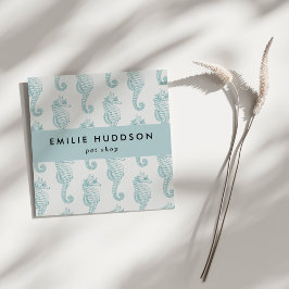 熱帯性海馬、魚屋、ペットショップ、水族館 スクエア名刺