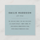 熱帯性海馬、魚屋、ペットショップ、水族館 スクエア名刺 (裏面)