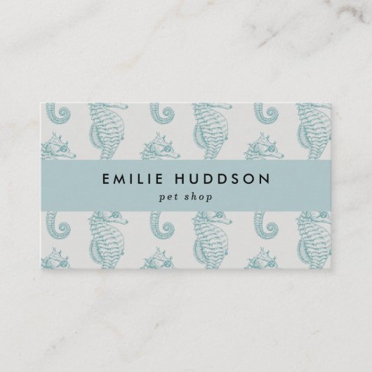 熱帯性海馬、魚屋、ペットショップ、水族館 名刺 (正面)