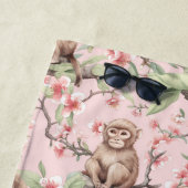 熱帯性猿 | ピンクパーソナライズされたビーチタオル ビーチタオル (インサイチュ)