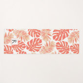 熱帯性生物サンゴ、金ゴールド葉及びモノグラム ヨガマット (正面(横))