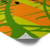 熱帯性竹とヒョウ ポスター (角)