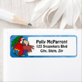 熱帯性緋色のマカオ ラベル (インサイチュ)