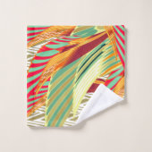 熱帯性羽毛ボヘミアンタオル バスタオルセット (ウォッシュタオル)