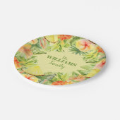 熱帯性花が実の緑 ペーパープレート (アングル)