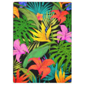 熱帯性花とヤシの葉ハワイアンカラフル クリップボード (裏面)