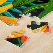 熱帯性花とヤシの葉ハワイアンカラフル ジグソーパズル (側面)