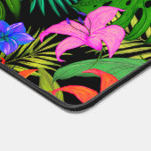 熱帯性花とヤシの葉ハワイアンカラフル デスクマット (コーナー)