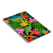 熱帯性花とヤシの葉ハワイアンカラフル ノートブック (右側)
