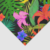 熱帯性花とヤシの葉ハワイアンカラフル 薄葉紙 (詳細)