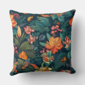 熱帯性花と葉蝶付き クッション (裏面)