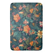 熱帯性花と葉蝶付き バスマット (正面縦)