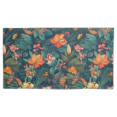 熱帯性花と葉蝶付き 枕カバー (正面左)