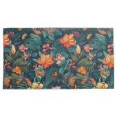 熱帯性花と葉蝶付き 枕カバー (正面右)