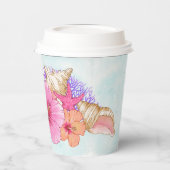 熱帯性花と貝殻 | Mermaid 紙コップ (左)