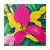 熱帯性花の植物 タイル (正面)