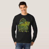 熱帯性花トカゲ爬虫類ペット動物イグアナ Tシャツ (正面フル)
