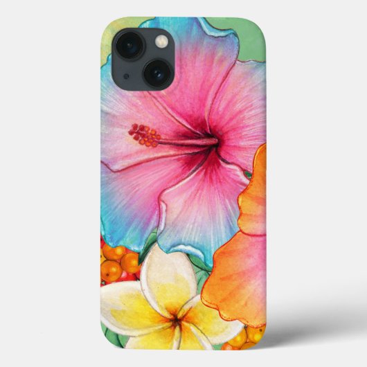 熱帯性花ハイビスカスプルメリア Case-Mate iPhoneケース (裏面)