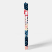 熱帯性花ピンクパーソナライズされたモノグラム Case-Mate iPhoneケース (裏面 / 左)