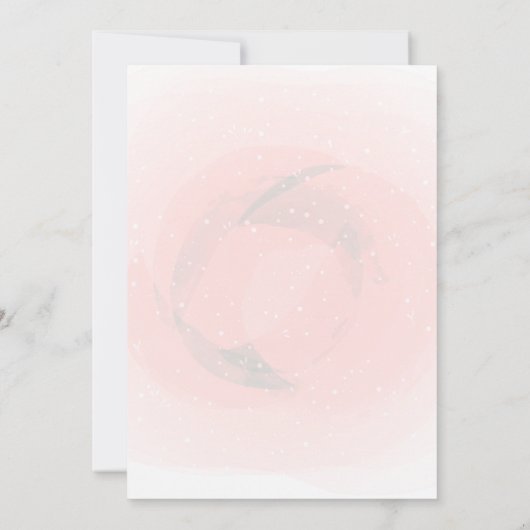 熱帯性花フラミンゴ、ゾウ赤ちゃんシャワー 招待状 (裏面)