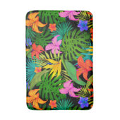 熱帯性花モンステラ葉ハワイアンカラフル バスマット (正面縦)