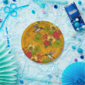 熱帯性花束とハミングバード2 ペーパープレート (パーティー)