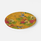 熱帯性花束とハミングバード2 ペーパープレート (アングル)