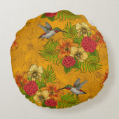 熱帯性花束とハミングバード2 ラウンドクッション (裏面)