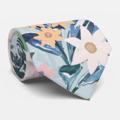 熱帯性茎葉花パターン ネクタイ (ロール)