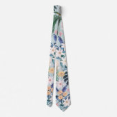 熱帯性茎葉花パターン ネクタイ (裏面)